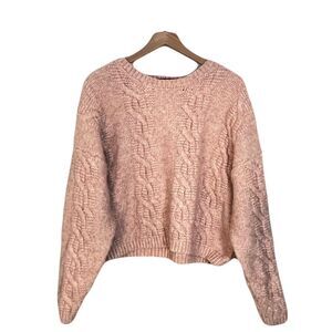 Eloquii Women’s Sweater 18/20‎ Pink Cable Knit Chunky Pullover Cozy Fall Winter